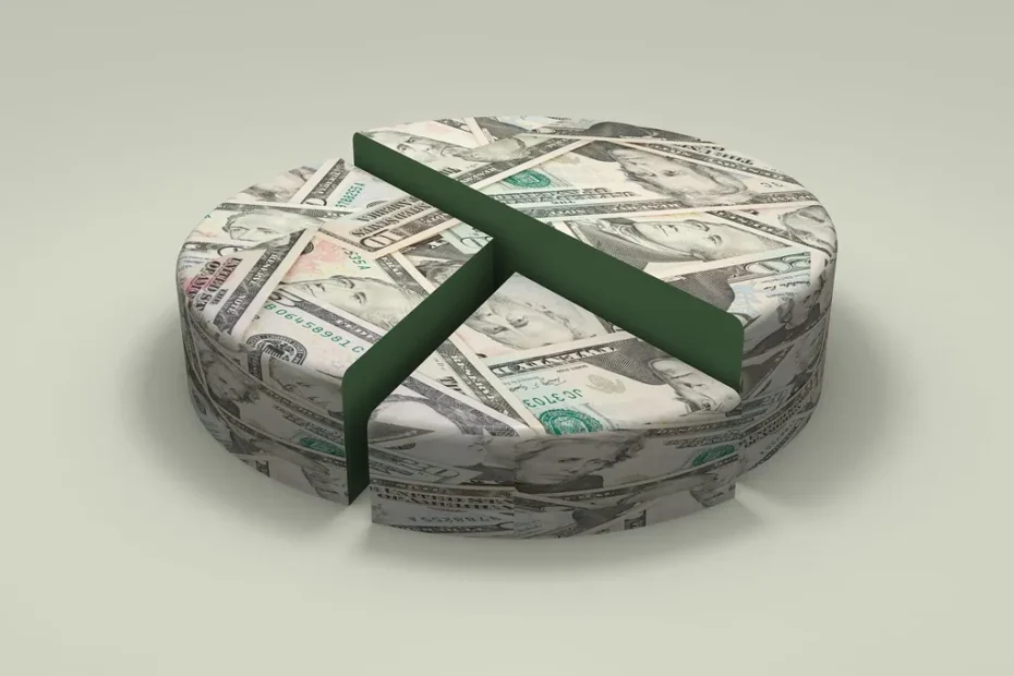 budget pie chart envelopes cash