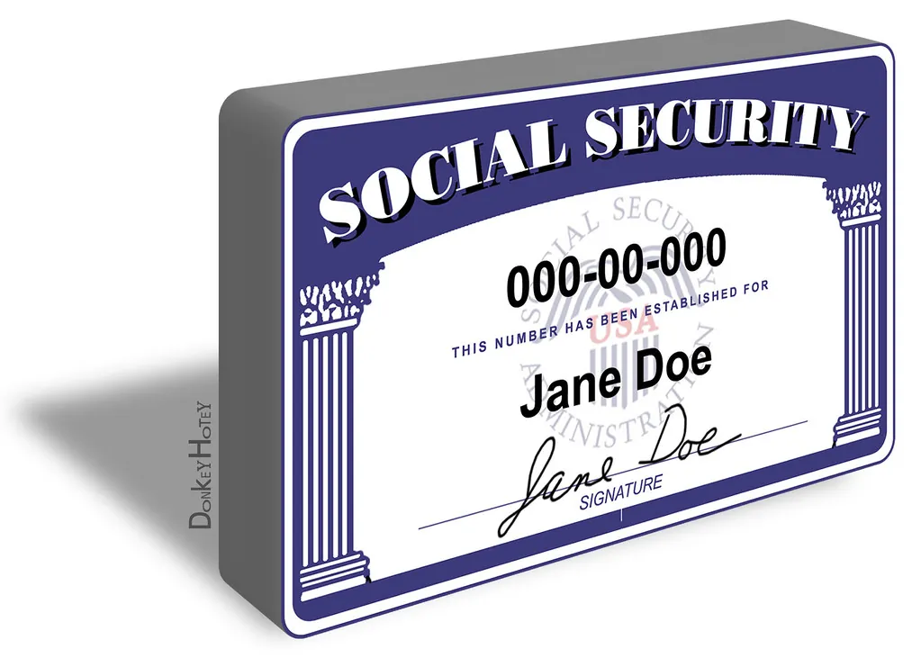 social security card with calculator
